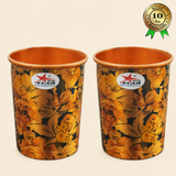 Nutristar designer floral copper drinking glasses set of 10 for return gifts
