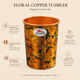Nutristar designer floral copper drinking glasses set of 10 for return gifts