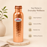 Nutristar hammered pure copper water bottles 1 litre pack of 4