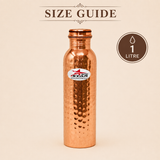 Nutristar hammered pure copper water bottles 1 litre pack of 4