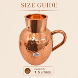 Nutristar hammered copper water jug with curved handle 1.5 litre