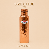 Nutristar hammered pure copper water bottle with screw lid and gift box