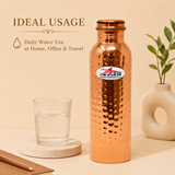 Nutristar hammered pure copper water bottle with screw lid and gift box