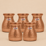 Nutristar copper water carafe with leak-proof threaded cap and hammered finish