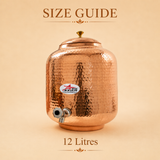 Nutristar hammered copper water matka with lid and dispensing tap