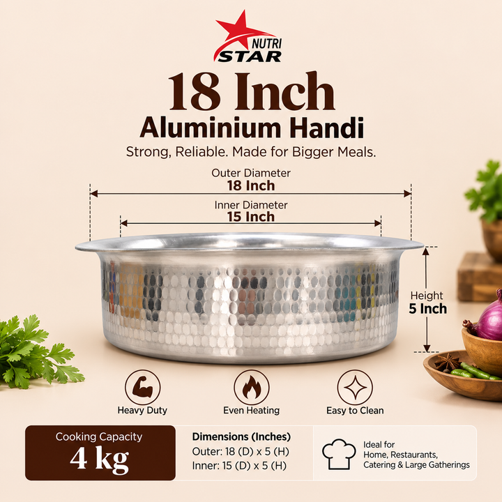 Jointless Aluminium Biryani Handi