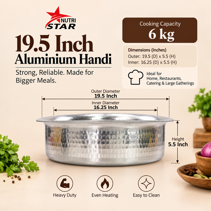 Jointless Aluminium Biryani Handi