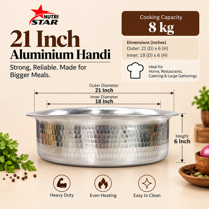 Jointless Aluminium Biryani Handi