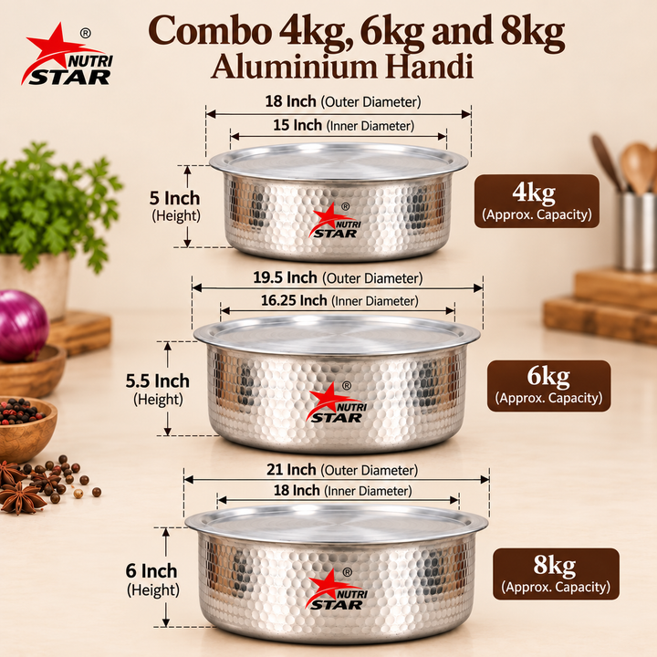 Jointless Aluminium Biryani Handi