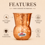 Pure copper lota glass with polished finish durable body and traditional design