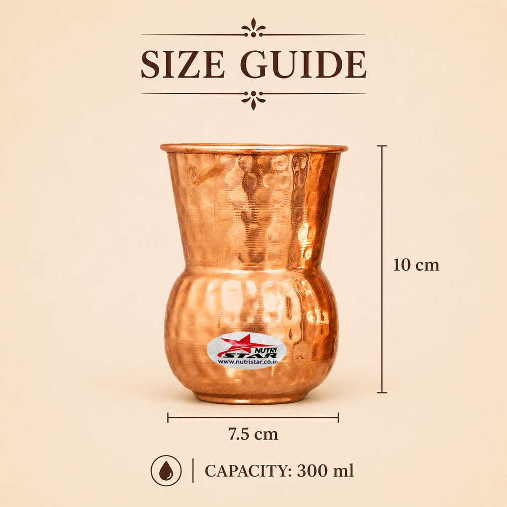 Pure copper lota glass with polished finish durable body and traditional design