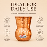 Pure copper lota glass with polished finish durable body and traditional design