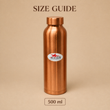 Pure copper water bottle with secure lid and durable construction