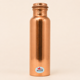 Pure copper water bottle with secure lid and durable construction