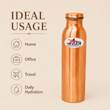 Nutristar pure copper water bottles with smooth polished finish and caps