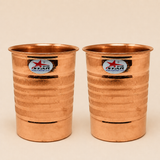 Nutristar Pure Copper Drinking Glass with Traditional Ribbed Design – 200 ml