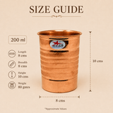Pure copper drinking glass with durable construction and ribbed finish