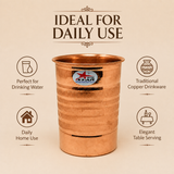 Pure copper drinking glass with durable construction and ribbed finish