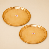 Round Pure copper serving plate for sweets and dry fruits