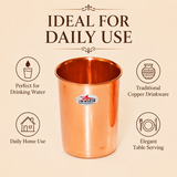 Pure copper drinking glass with smooth plain design and durable construction