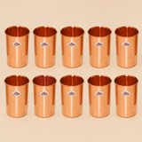 Pure copper drinking glass with smooth plain design and durable construction