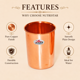 Pure copper drinking glass with smooth plain design and durable construction