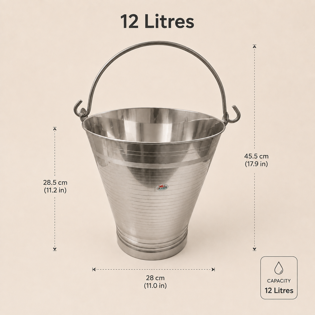 Nutristar stainless steel utility bucket with strong carry handle
