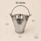 Nutristar stainless steel utility bucket with strong carry handle