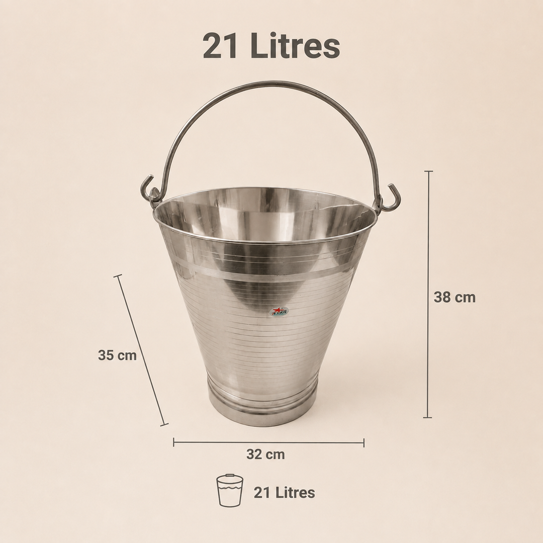 Nutristar stainless steel utility bucket with strong carry handle