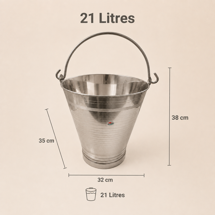 Nutristar stainless steel utility bucket with strong carry handle