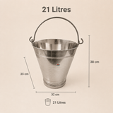 Nutristar stainless steel utility bucket with strong carry handle