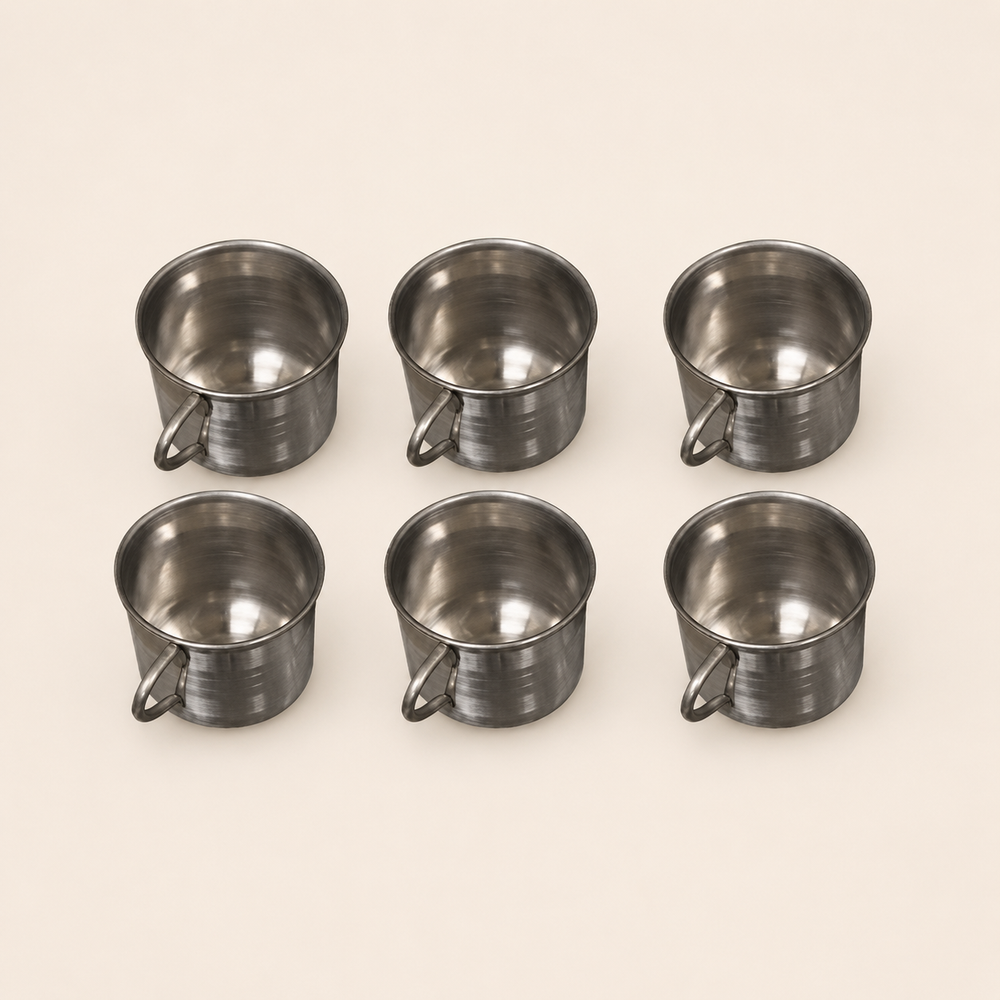 Nutristar stainless steel tea and coffee cups with handles set of 6