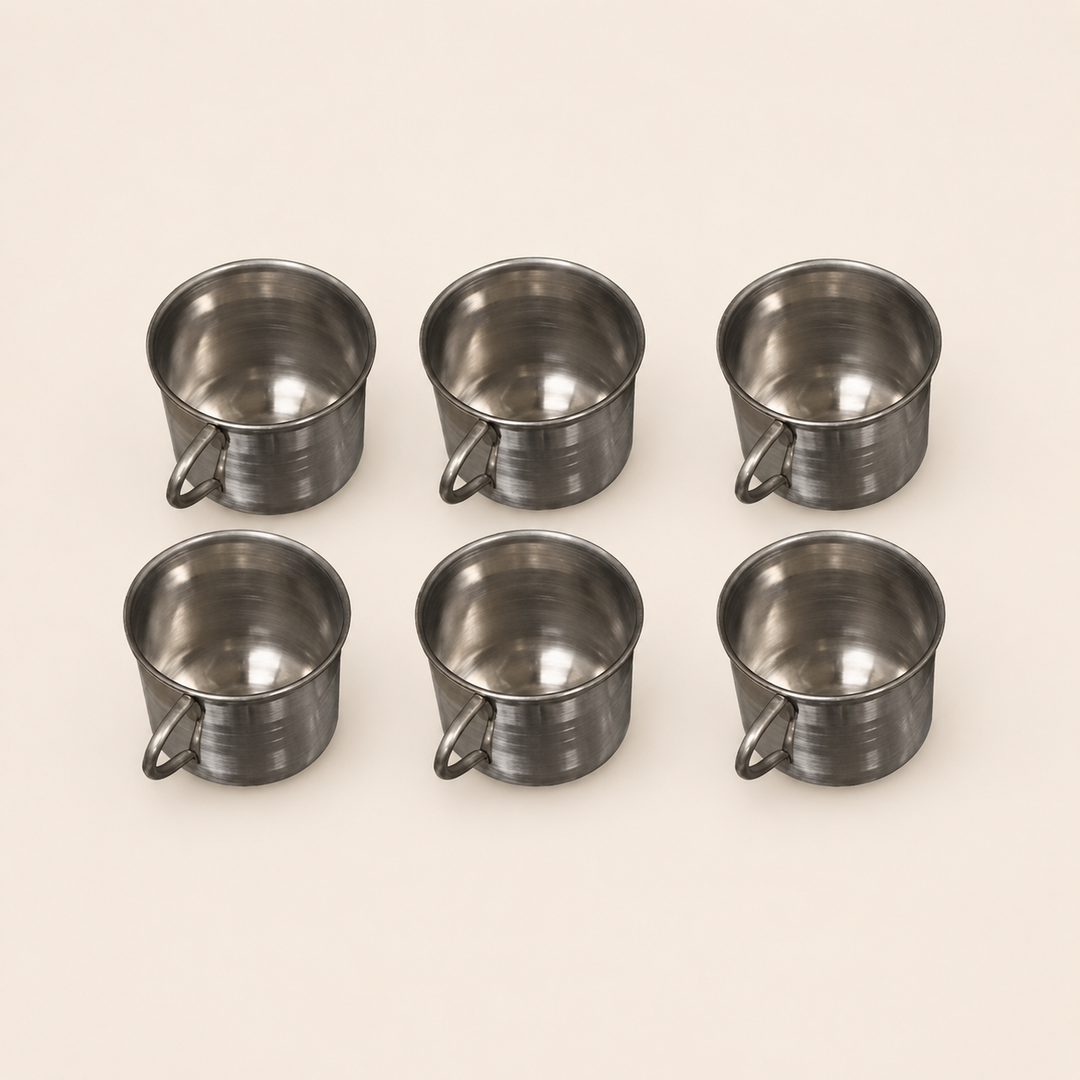 Nutristar stainless steel tea and coffee cups with handles set of 6