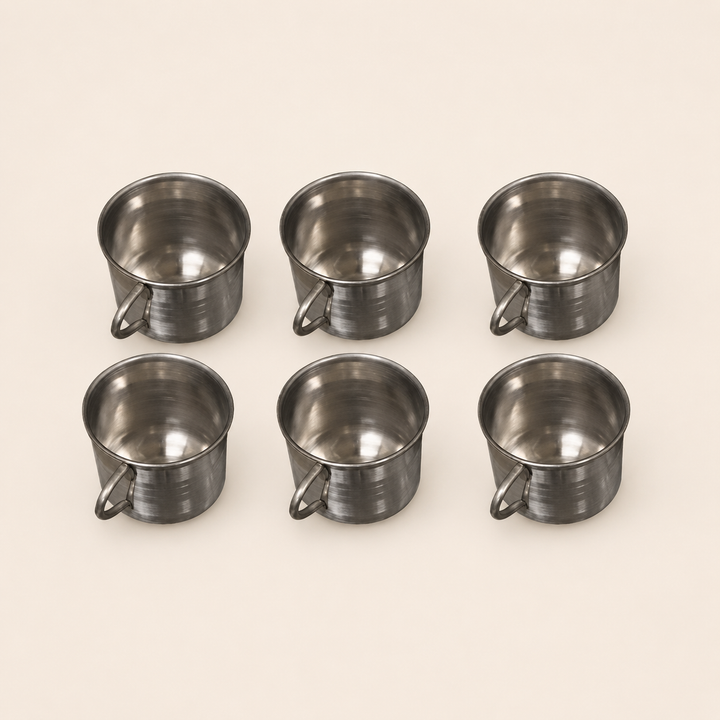 Nutristar stainless steel tea and coffee cups with handles set of 6