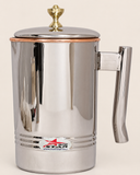 Nutristar Stainless Steel Water Jug with Copper Rim & Lid – 1.5 Litre & 2 Litre