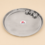 Nutristar stainless steel Maharaja thali with 3 katoris large serving tray