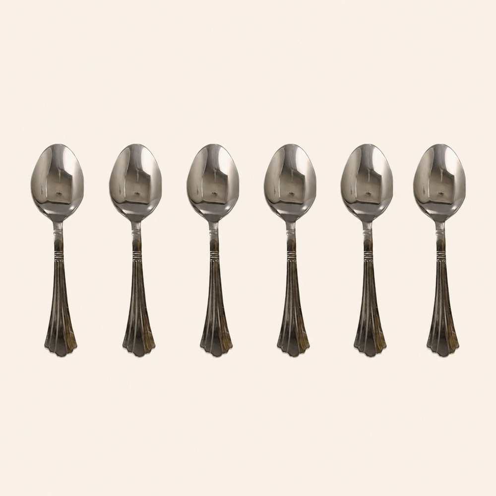 Nutristar stainless steel dinner spoons set of 6 with decorative handles
