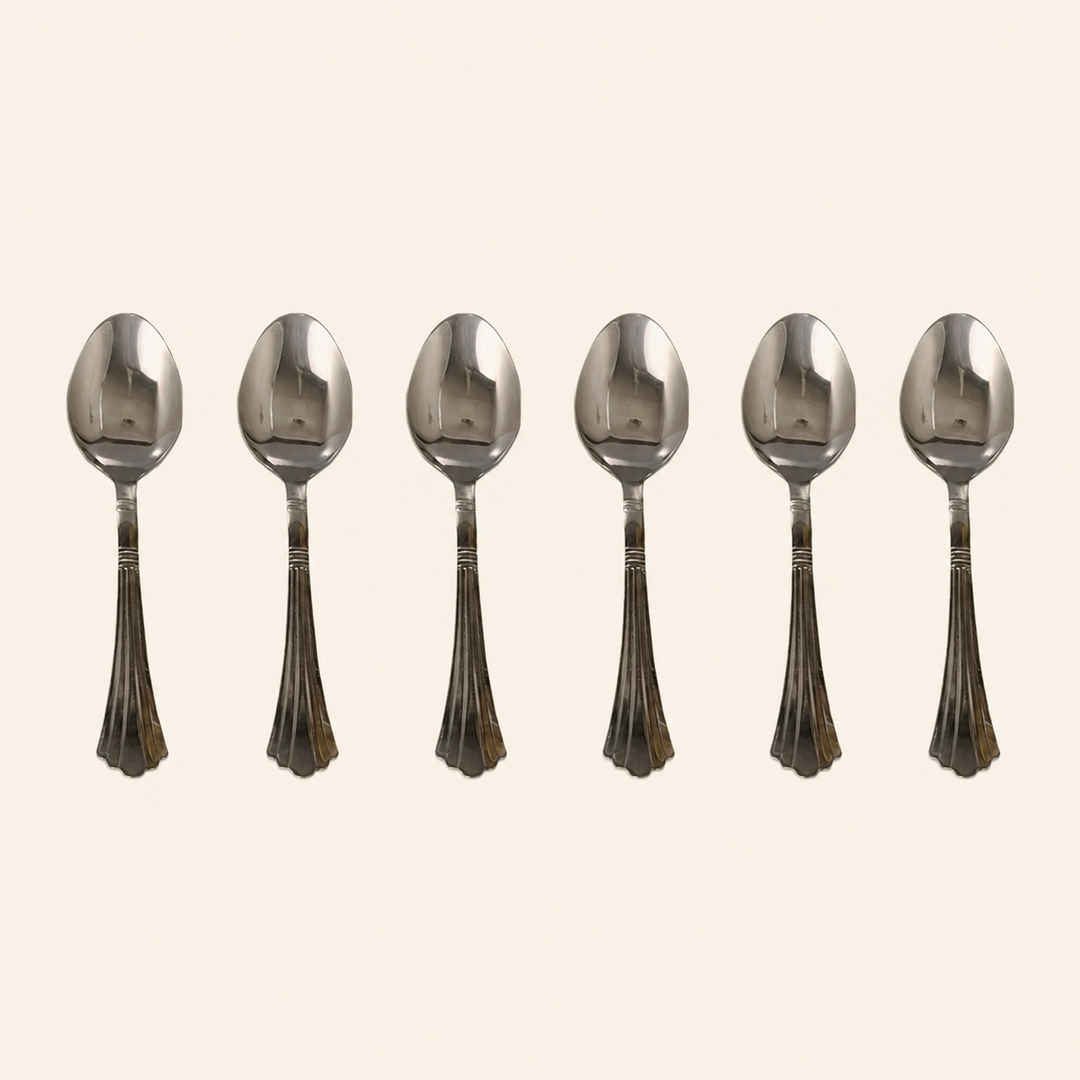 Nutristar stainless steel dinner spoons set of 6 with decorative handles