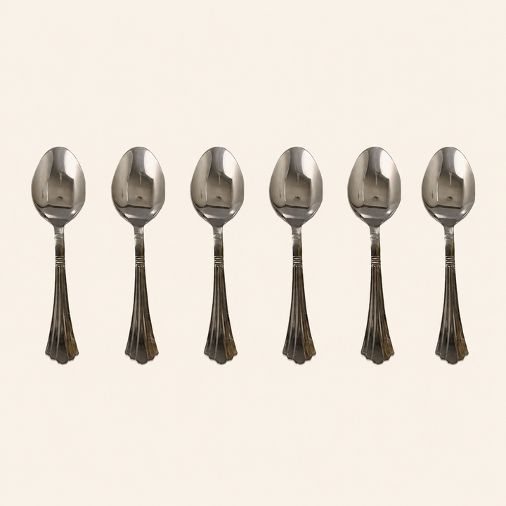 Nutristar stainless steel dinner spoons set of 6 with decorative handles