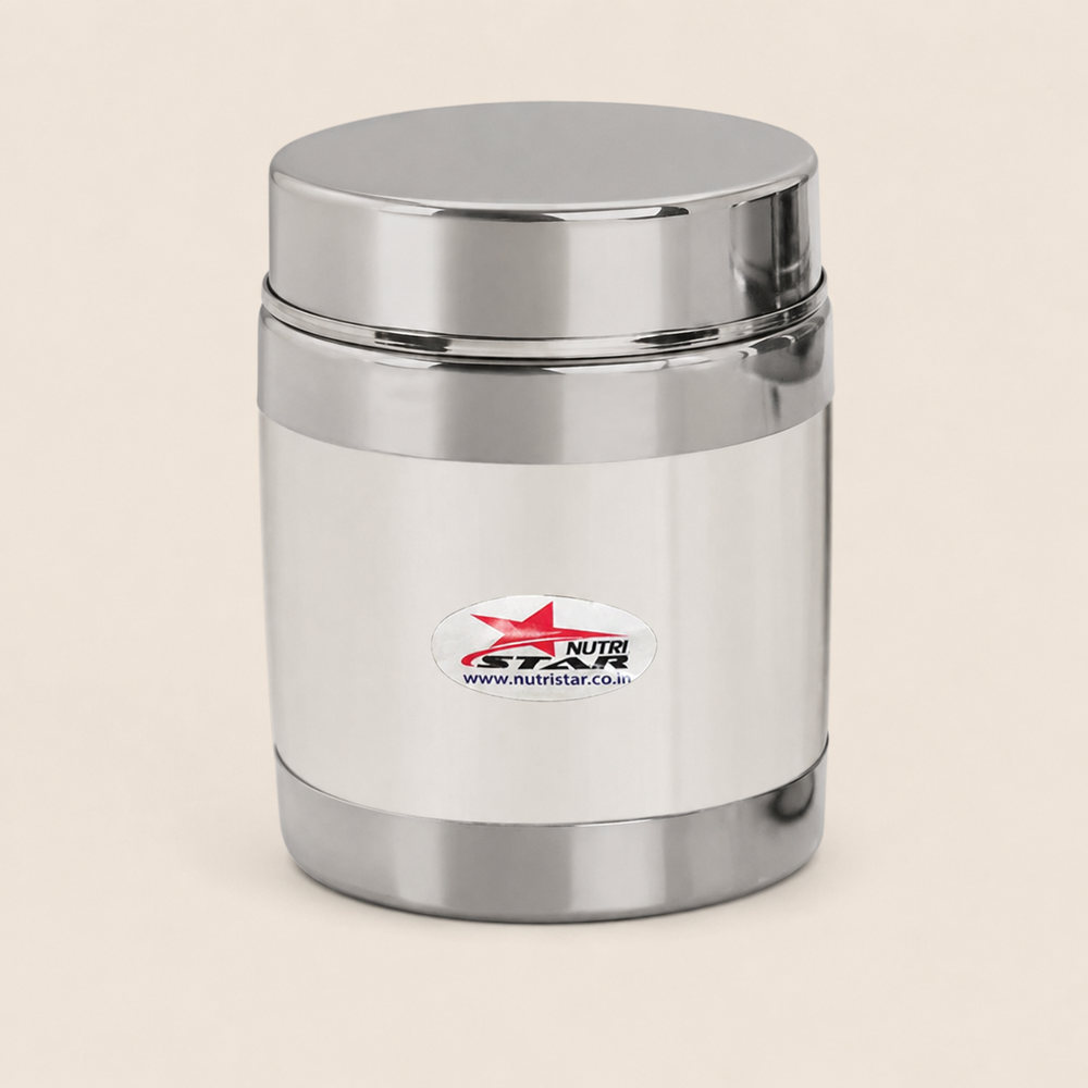 Nutristar stainless steel storage container with fitted lid