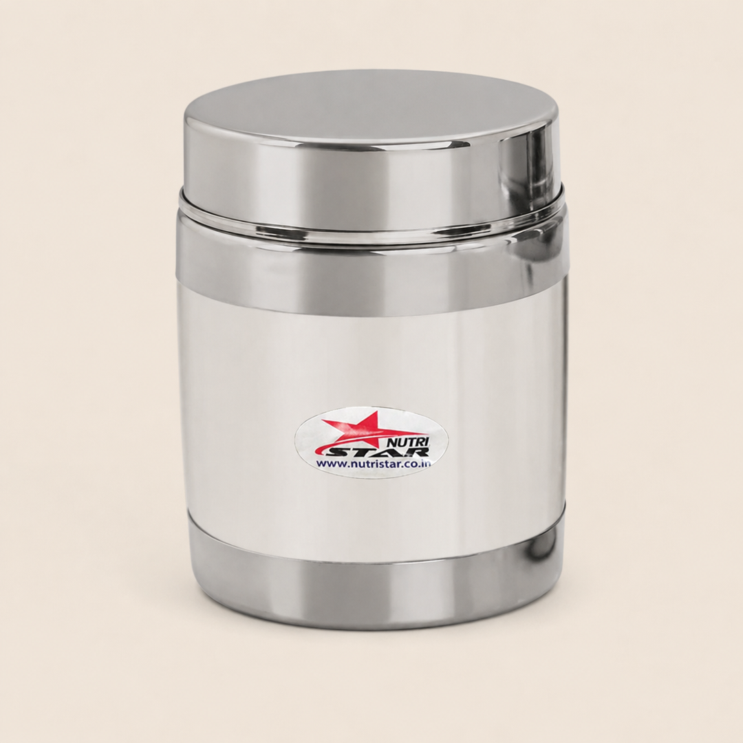Nutristar stainless steel storage container with fitted lid