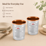Nutristar stainless steel drinking glasses with copper inner lining and dual tone finish