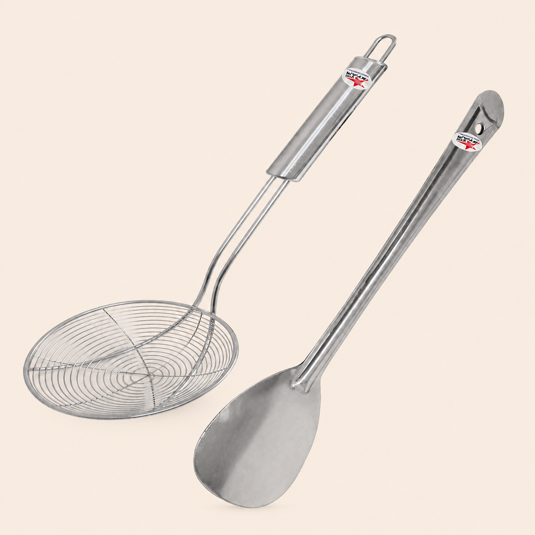 Nutristar stainless steel skimmer and serving spoon 2 piece kitchen tool set