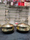 Biryani Handi Brass, Big Brass Biryani Handi Heavy Gauge With Lid - Tin Coating Kalai Inside Handi