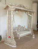 Royal Handcrafted German Silver Cradle with Canopy (Traditional Indian Jhula)