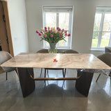 Luxury Marble Top Dining Table with Metal Base Frame