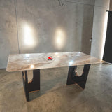 Designer Marble Top Dining Table with Luxury Base