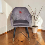Premium Grey Accent Chair | Modern Velvet Lounge Chair
