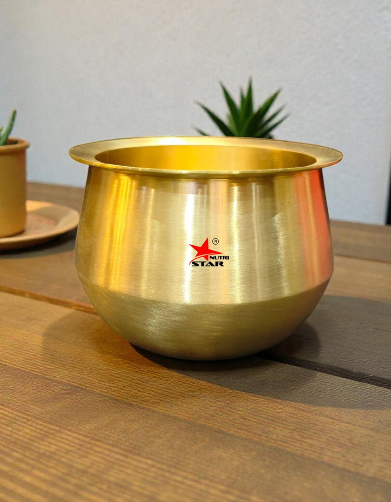 Bronze Dekchi, Kansa Cooking Pot, Colour Golden.