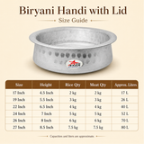 Biryani Handi with Lid, Cooking Handi for Hyderabadi Dum Biryani Heavy Gauge, Cookware.